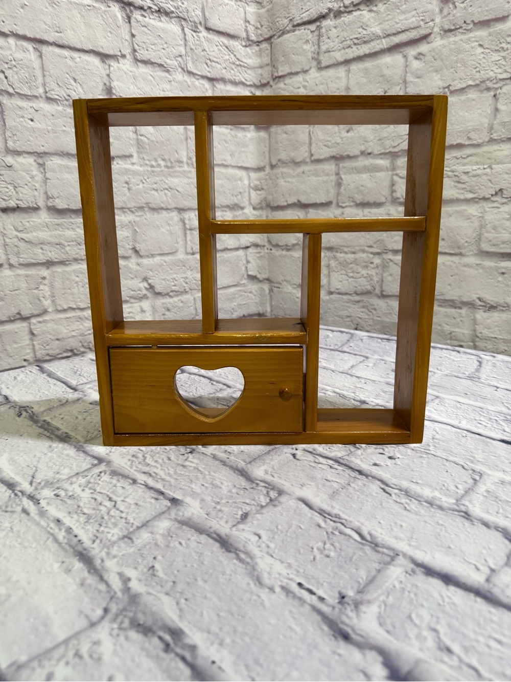Heart Cut Out Farmhouse Country Cottage Core Wood Shelf Trinket Shelf 12” x 12”